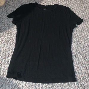 Black ribbed short sleeve tee